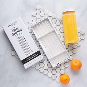 Artisanal Colored Glass Straws for Smoothies & Juices