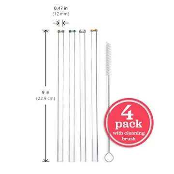 Artisanal Colored Glass Straws for Smoothies & Juices