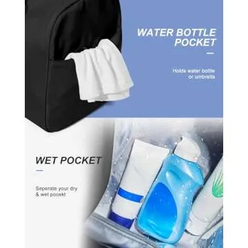 Gym Bags Womens Mens with Shoes Compartment and Wet Pocket,Travel Duffel Bag for Women for Plane,Sport Gym Tote Bags Swimming Yoga,Small Waterproof Weekend Overnight Bag Carry on Bag Hospital Holdalls