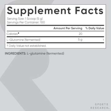 Sports Research L-Glutamine for Workout Recovery and Health