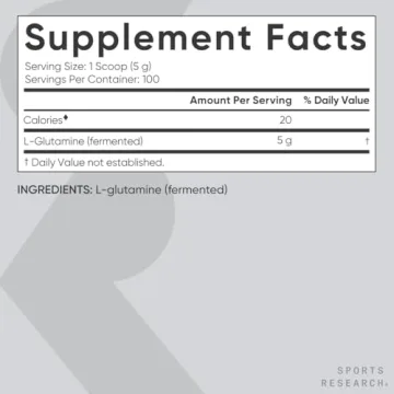 Sports Research L-Glutamine for Workout Recovery and Health