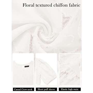 Summer Puff Sleeve Floral Dress - MEROKEETY Women's Fashion