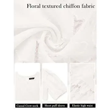 Summer Puff Sleeve Floral Dress - MEROKEETY Women's Fashion