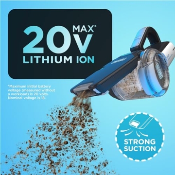 BLACK+DECKER dustbuster PIVOT VAC Cordless Handheld Vacuum, Home and Car Vacuum with Crevice Tool and Pivot Nozzle (BDH2000PL)