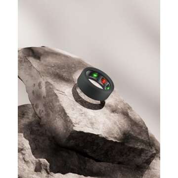 BandSmith Silicone Ring Cover Compatible with Oura Ring Protector, Elastic Case for Oura Ring Gen 4/3 Working Out - Patent Protected (Black+Transparent, M for 11/12/13)