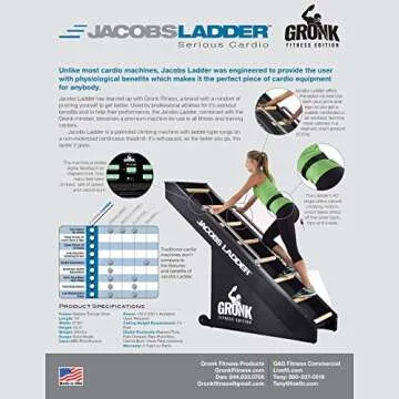 JACOBS LADDER Gronk Edition Step Machine, Gronk Edition | Black | Dimensions 76" x 27.25" x 65.5" | 300 lbs