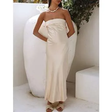 Elegant Realtix Satin Maxi Dress for Perfect Occasions