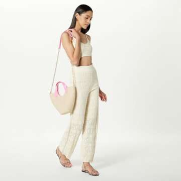 The Drop Women's Diza Crochet Bralette, Birch, L