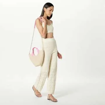 The Drop Women's Diza Crochet Bralette, Birch, L