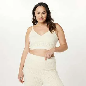 The Drop Women's Diza Crochet Bralette, Birch, L