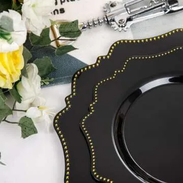 COLOSUS 100 Pack Black and Gold Party Plates Set