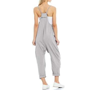 Tongmingyun Womens Casual Sleeveless Jumpsuits Spaghetti Strap Loose Romper Long Pants with Pockets