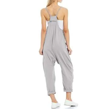 Tongmingyun Womens Casual Sleeveless Jumpsuits Spaghetti Strap Loose Romper Long Pants with Pockets