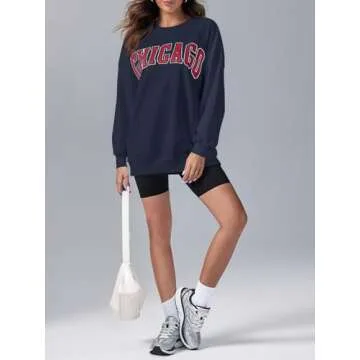 Chic Women's Oversized CHICAGO Sweatshirt for Casual Style