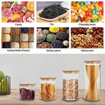 SIXAQUAE Glass Food Storage Containers Jar Stainless Steel Lids 4 Packs 1000ml Airtight Canister Organization Sets Stackable