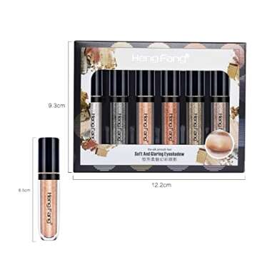 LAMUSELAND Glitter Liquid Eyeshadow, 6 Colors/set Shimmer Metallic Shiny High Pigmented Eyeshadow Pe...