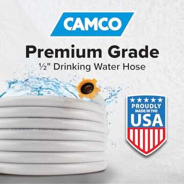Camco TastePURE 10-Ft Water Hose - RV Drinking Water Hose Contains No Lead, No BPA & No Phthalate - ...