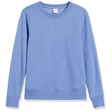 Amazon Essentials Women's French Terry Fleece Crewneck Sweatshirt (Available in Plus Size), Blue, X-Small