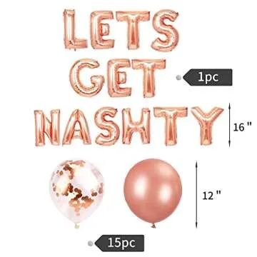 JeVenis Rose Gold Lets Get Nashty Balloons Nashville Bachelorette Party Decor Nash Bash Bachelorette Party Decorations Lets Get Nashty Sign Nashville Party Supply