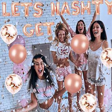 JeVenis Rose Gold Lets Get Nashty Balloons Nashville Bachelorette Party Decor Nash Bash Bachelorette Party Decorations Lets Get Nashty Sign Nashville Party Supply