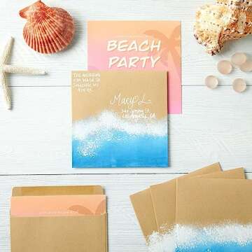 Juvale Square Envelopes, Brown Kraft Paper Envelopes for Greeting Cards, Wedding, Birthday, Annivers...