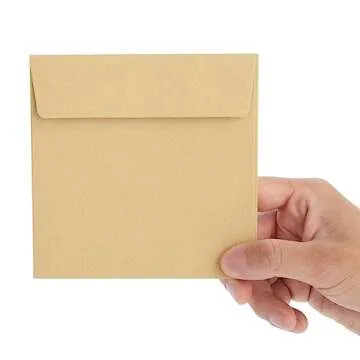 Juvale Square Envelopes, Brown Kraft Paper Envelopes for Greeting Cards, Wedding, Birthday, Anniversary Party Invitations, Sturdy and Durable, Bulk Pack - 100-Pack - 5.5x5.5