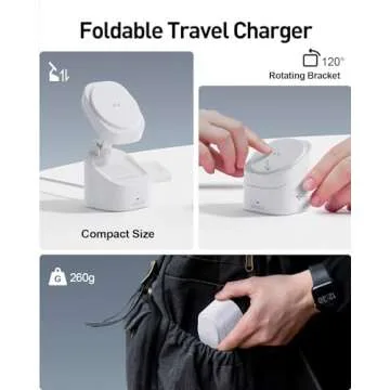 iWALK Magnetic Wireless Charger,3 in 1 Foldable Charger Stand,Adjustable Charging Station for Apple Devices Compatible with iPhone 16/15/14/13/12 Apple Watch AirPods (20W USB-C Charger Included)