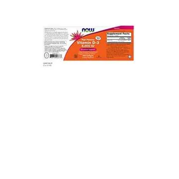 NOW Vitamin D-3 5000 IU, 240 Softgels - Daily Immune Support