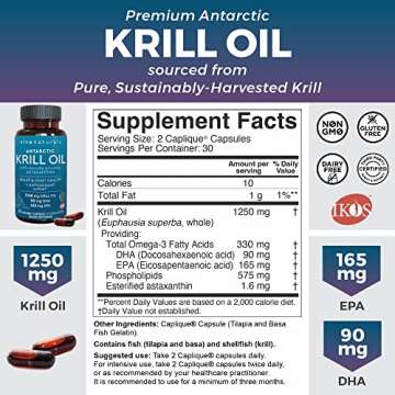 Antarctic Krill Oil, Elderberry Vitamin C & Zinc and Triple-Strength Omega 3 Fish Oil Bundle, 1250 mg Krill Oil and 2,500 mg Fish Oil Providing Omega 3 EPA and DHA, Elderberry for Immune Support