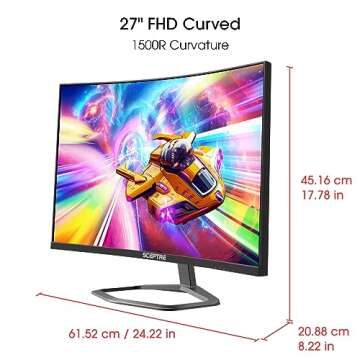 Sceptre 27-inch Curved Gaming Monitor up to 240Hz DisplayPort HDMI 1ms 99% sRGB Build-in Speakers, R...