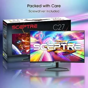 Sceptre 27-inch Curved Gaming Monitor up to 240Hz DisplayPort HDMI 1ms 99% sRGB Build-in Speakers, R1500 Machine Black 2023 (C275B-FWT240)