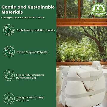 ZonLi Buckwheat Meditation Cushion: Eco-Friendly & Supportive