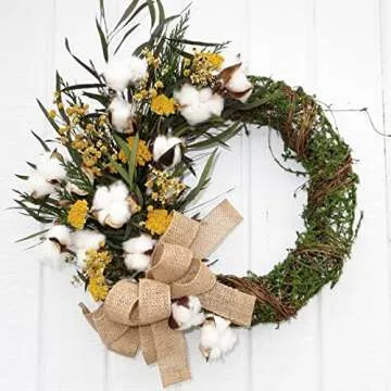 GTIDEA 23" Cotton Stems Farmhouse Decorations, 20 Balls Fake Cotton Flowers Natural Dried Cotton Plant for Home Decor Floral Arrangment Wedding Party Kitchen Vase Decor