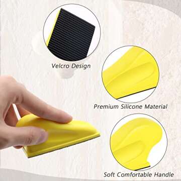 ZEHIQ 61 Pieces Detail Sanding Refill 3.5 x 1 inch, Micro Sander Kit for Small Projects Hook and Loop Aluminum Oxide Gold Sandpaper Assorted 60 to 320 Grits for DIY Crafts Wood Metal Polishing