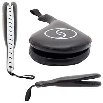 Juvale 2 Pack Taekwondo Kick Pads - Black Boxing Paddles for Karate Gear, Kickboxing, and TKD Sparring Gear - 15 x 2.5 x 7.5 Inch