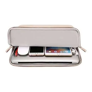 MOSISO Laptop Sleeve Bag 16 inch Compatible with MacBook Air 15 inch 2025-2023 M3 M2/Pro 16 inch 2025-2019 M4 M3 M2 M1, 15-15.6 inch Notebook, PU Leather Padded Bag Waterproof Case, Apricot