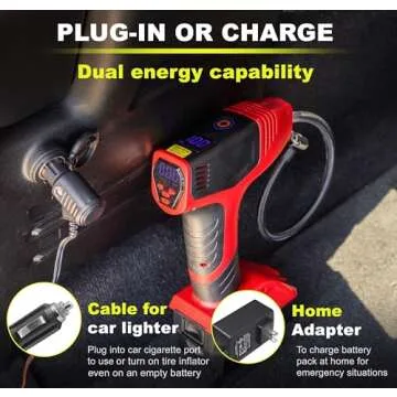 Bullseye Pro Max Deluxe Tire Inflator Portable Air Compressor, Portable Air Pump for Car Tires, Car Tire Inflator Portable - 150PSI, 12V DC 2000 mAhs, Tire Pressure Gauge, Rechargeable As Seen On TV