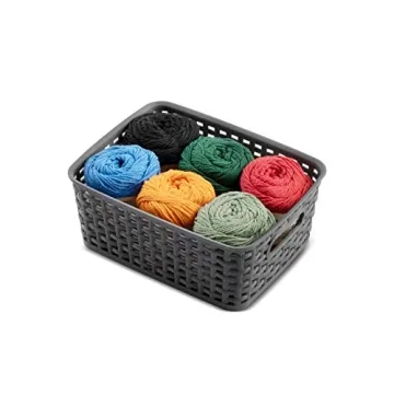 Versatile Set of 6 Plastic Storage Baskets for Organization