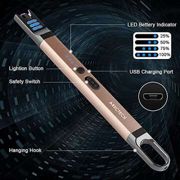 ARECTECH Rechargeable Electric Candle Lighter for Safe Use