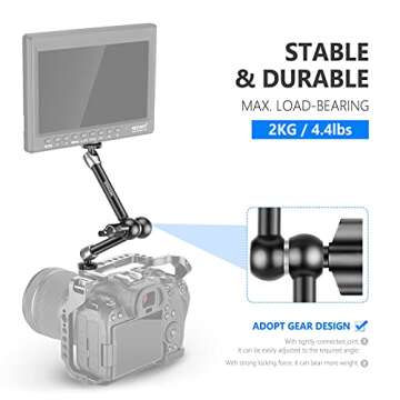 Neewer 11 inches Adjustable Friction Articulating Magic Arm with Both 1/4-inch Thread Screw Compatible with DSLR Camera Rig, LED Light, Field Monitor and Flash, etc Load up to 3 Kilograms/6.6 Pounds