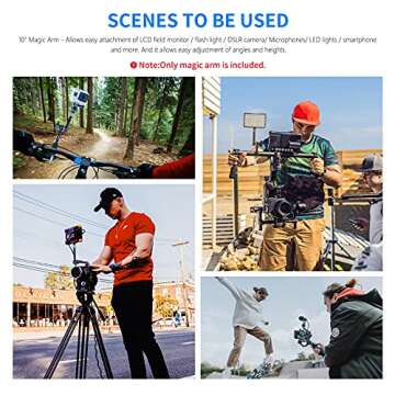 Neewer 11 inches Adjustable Friction Articulating Magic Arm with Both 1/4-inch Thread Screw Compatible with DSLR Camera Rig, LED Light, Field Monitor and Flash, etc Load up to 3 Kilograms/6.6 Pounds