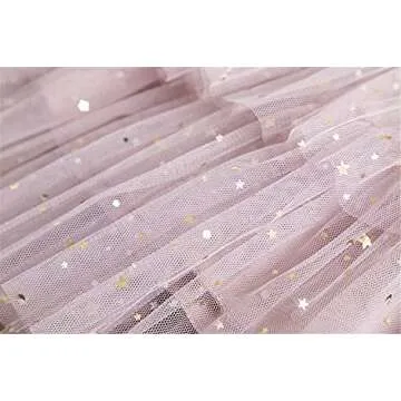 TTYAOVO Girls Little Stars Printed Layered Tutu Tulle Flower Princess Party Dresses 1270-A Pink Size(110) 3-4 Years