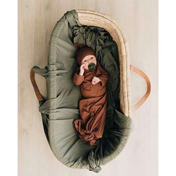 Mebie Baby Olive Stretch Swaddle for Newborn Comfort