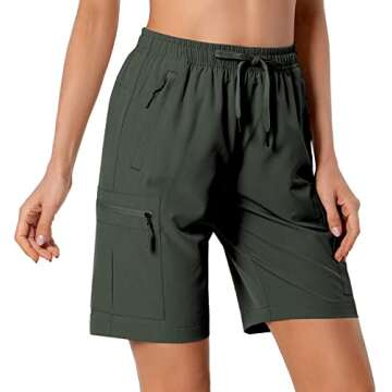 Women’s Lightweight Hiking Cargo Shorts - Quick Dry & Water Resistant for Camping, Travel & Golf