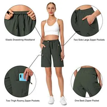 Women's Quick Dry Hiking Shorts with Zipper Pockets