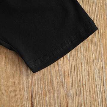 iddolaka Toddler Baby Girl Cotton One Shoulder Tank Top Vest+Shorts Solid Color Two Piece Outfit Set Casual Summer Clothes (A-Black, 3-4T)