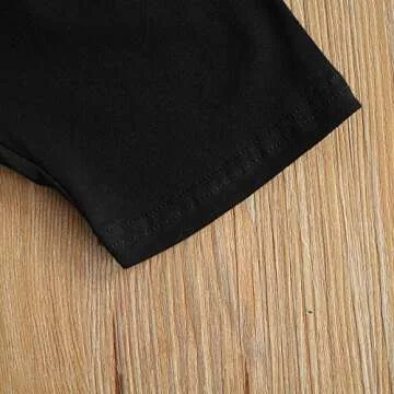 iddolaka Toddler Baby Girl Cotton One Shoulder Tank Top Vest+Shorts Solid Color Two Piece Outfit Set Casual Summer Clothes (A-Black, 3-4T)