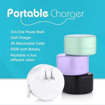 Bibicord Retractable Charger and Power Bank for Phones