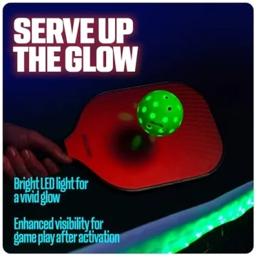 GlowCity LED Pickleball Set for Nighttime Play 12-20 Hours
