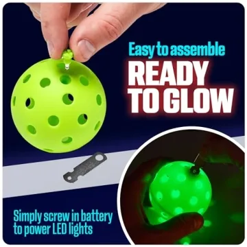 GlowCity LED Pickleball Set for Nighttime Play 12-20 Hours